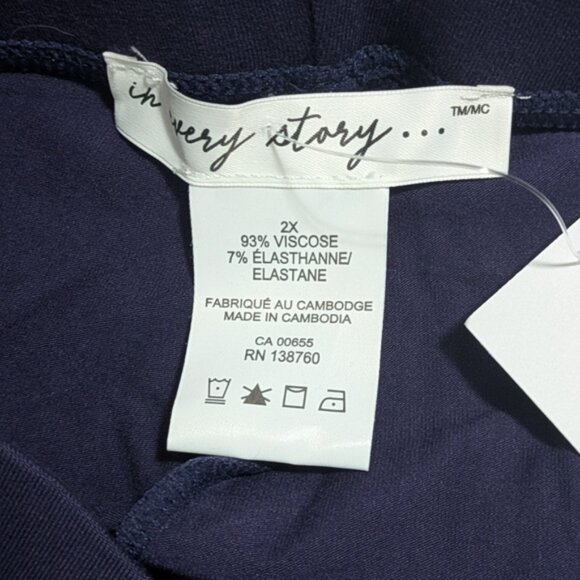 NWT Penningtons Floral Print Leggings in Dark Blue 2X - Picture 3 of 4